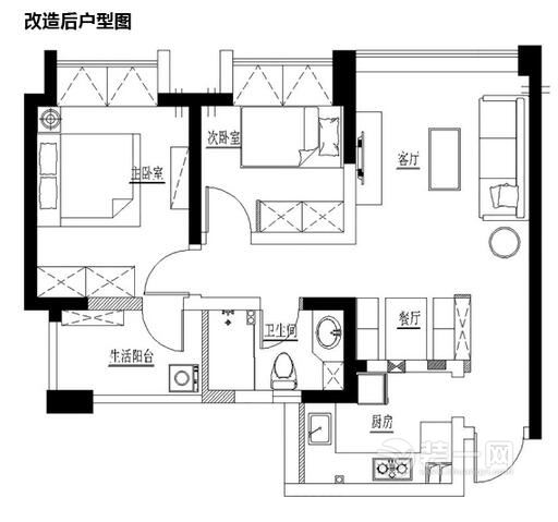 佛山装修公司分享56平米老旧房屋装修改造