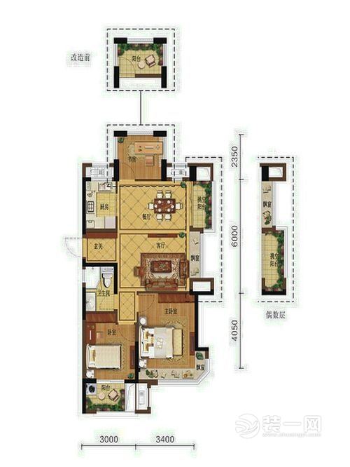 佛山怡翠尊堤106平米现代简约风格效果图